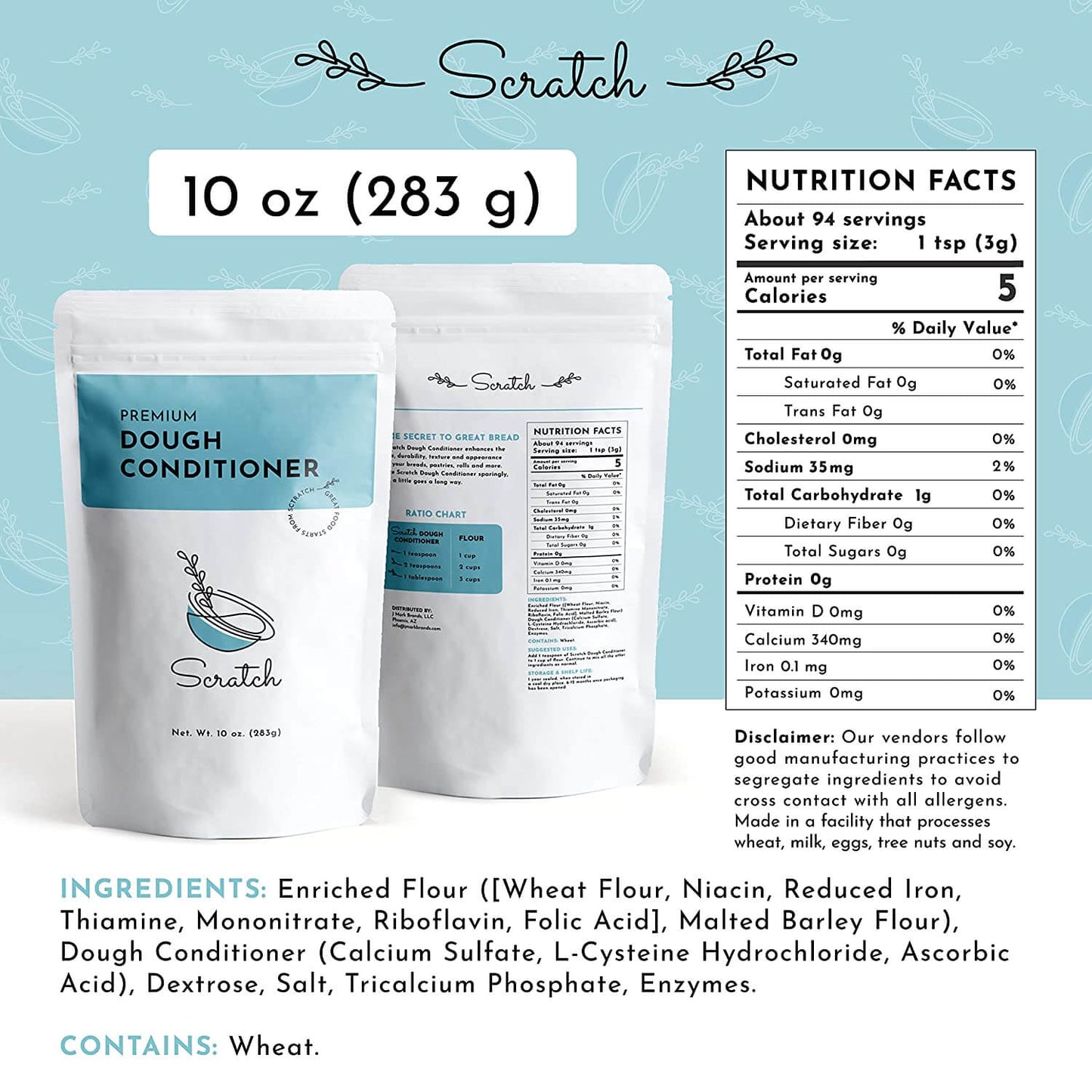 Scratch Premium Dough Conditioner - 10 oz - Nutritional Facts