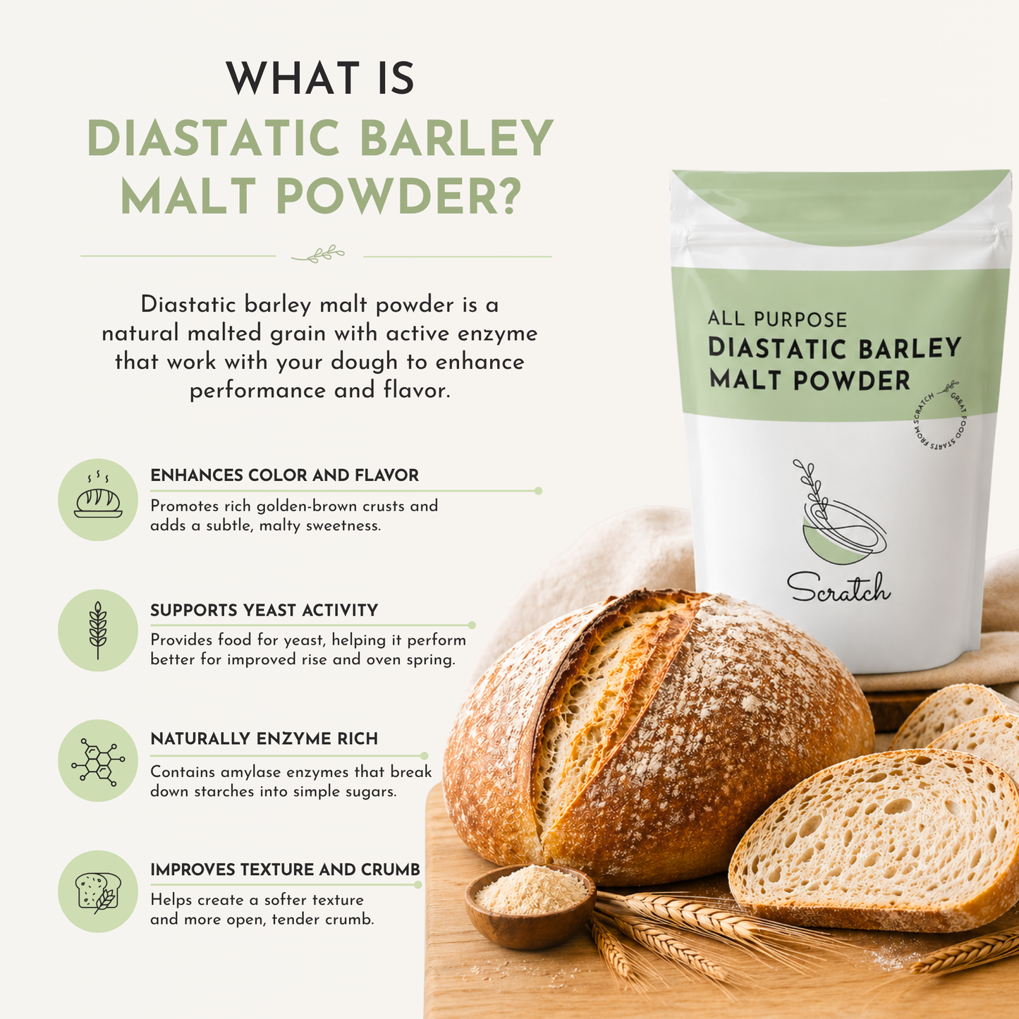 Scratch All Purpose Diastatic Barley Malt Powder - 2 lbs