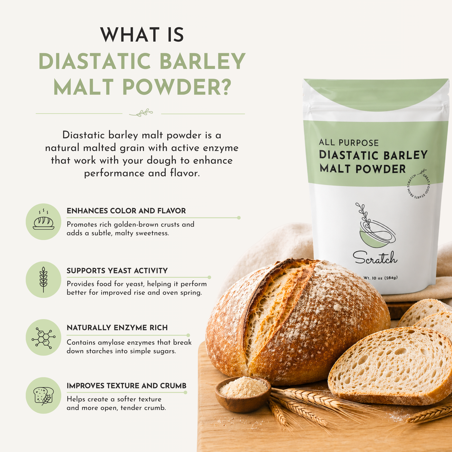 Scratch All Purpose Diastatic Barley Malt Powder - 10 oz