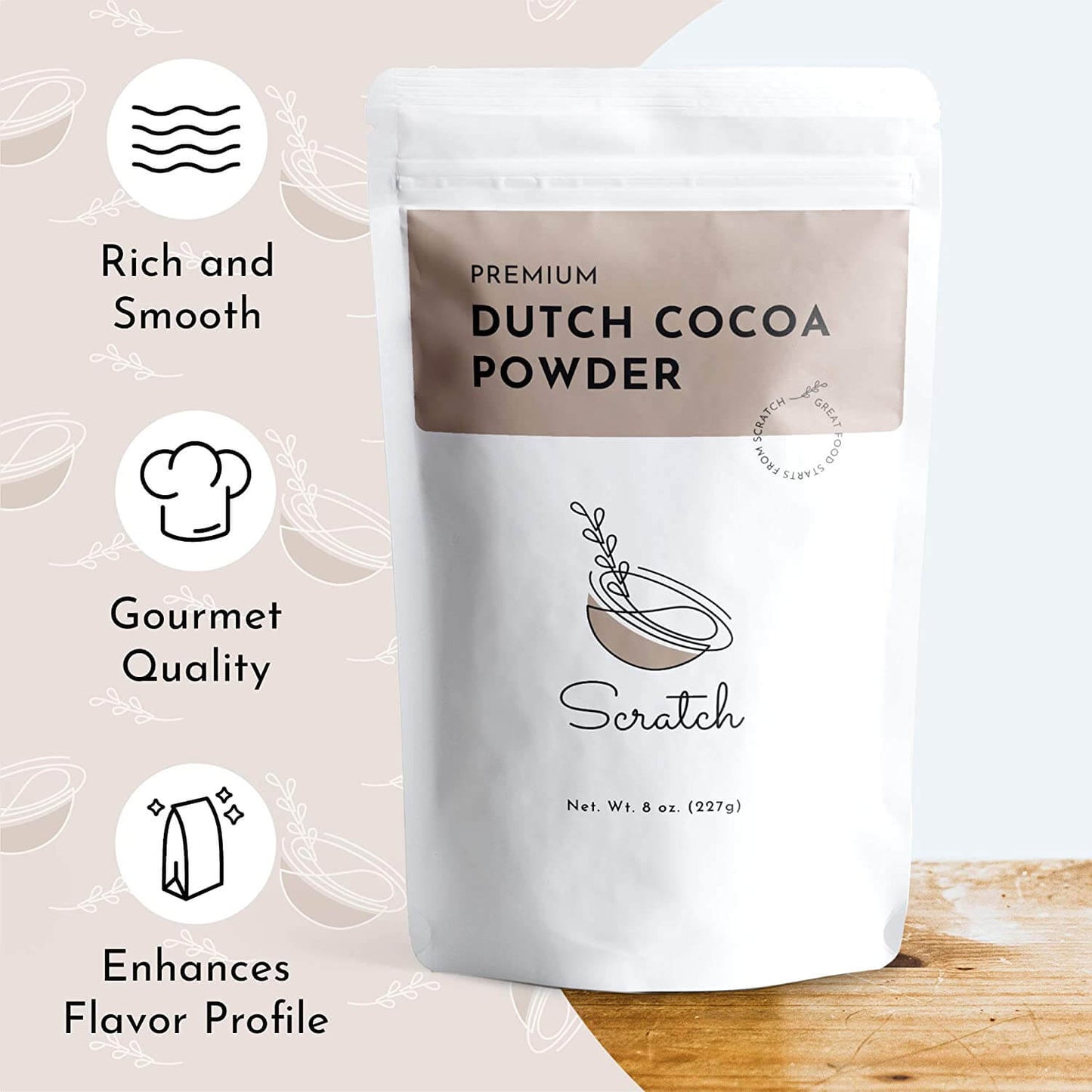 Scratch Premium Dutch Cocoa Powder - 8 oz - Baking Properties
