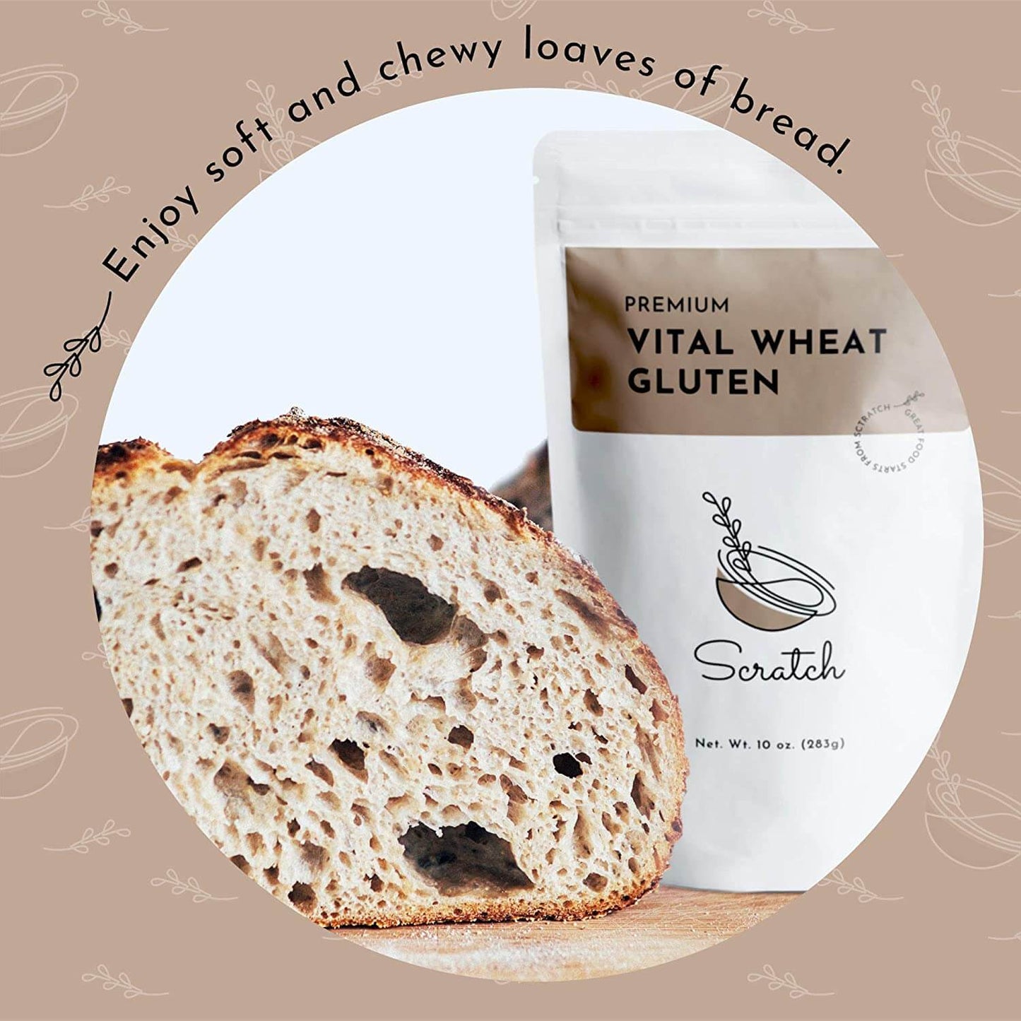  Scratch Premium Vital Wheat Gluten - 10 oz - Uses